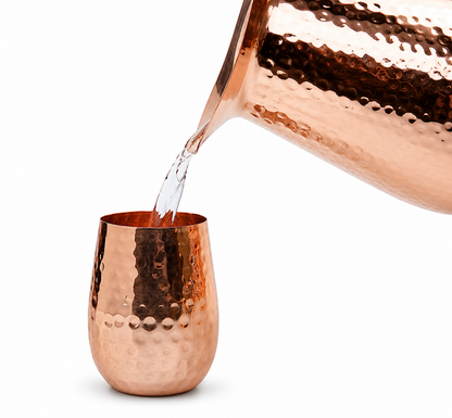 REMI® 70 Oz Solid Copper Hammered Pitcher Set
