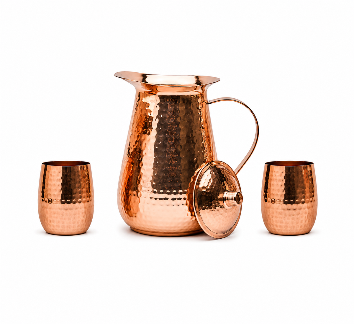 REMI® 70 Oz Solid Copper Hammered Pitcher Set